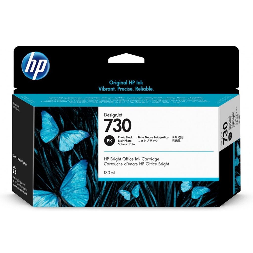 Cartucho De Tinta HP 730 Color Negro Fotográfico Original 130ml