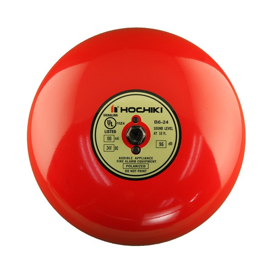 Campana para alarma de incendio, 6 pulgadas, 24 vcd