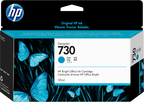 Hp 730 cyan 130ml tinta amplio formato p2v62a