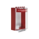 Cubierta universal transparente con espaciador, texto de incendio en español