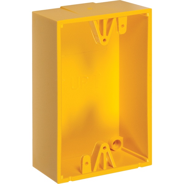 Caja de montaje color amarillo para botones de emergencia sti