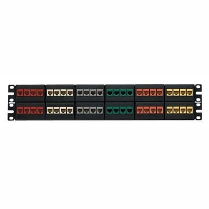 Panel de parcheo modular keystone (sin conectores), de 48 puertos, identificación con etiqueta adhesiva, 2ur