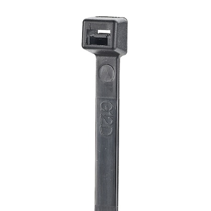 Cincho de nylon 6.6 stronghold™, de 200mm de largo, color negro, exterior resistente a rayos uv, paquete de 100pz