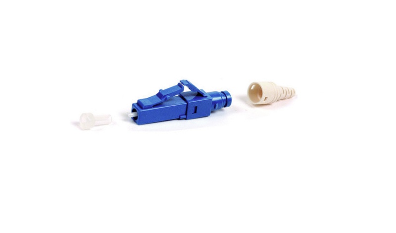 Conector de fibra óptica pre-pulido lightbow lc/upc simplex, monomodo os1/os2, re-terminable, color azul