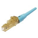Conector de fibra óptica lc simplex opticam, multimodo 50/125 om3/om4, pre-pulido, color aqua