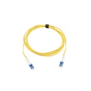 Jumper de fibra óptica monomodo (os2), xglo, riser, lc/upc-lc/upc duplex, ofnr, color amarillo, 3 metros