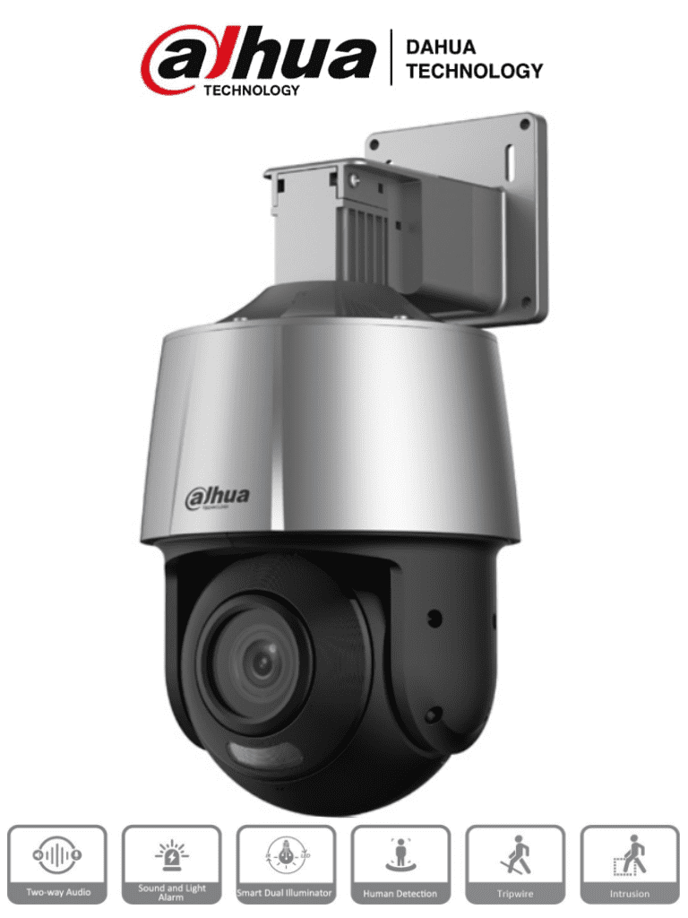 Dahua sd3a200-gn-a-pv - cámara ip pt de 2 megapíxeles full color/ disuasión activa/ lente fijo/ luz blanca de 30 metros/ ir de 3