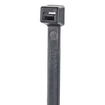 Cincho de nylon 6.6 stronghold™, de 300mm de largo, color negro, exterior resistente a rayos uv, paquete de 100pz