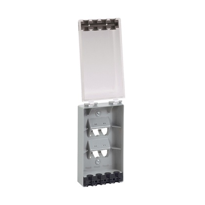 Placa de pared vertical, resistente al agua con protección ip56, acepta 4 módulos mini-com, color gris