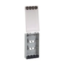 Placa de pared vertical, resistente al agua con protección ip56, acepta 4 módulos mini-com, color gris