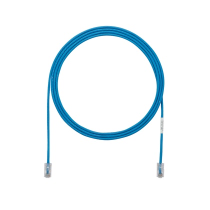 Cable de parcheo utp, cat6a, diámetro reducido (28 awg), cm/lszh, color azul, 8in (20.3cm)