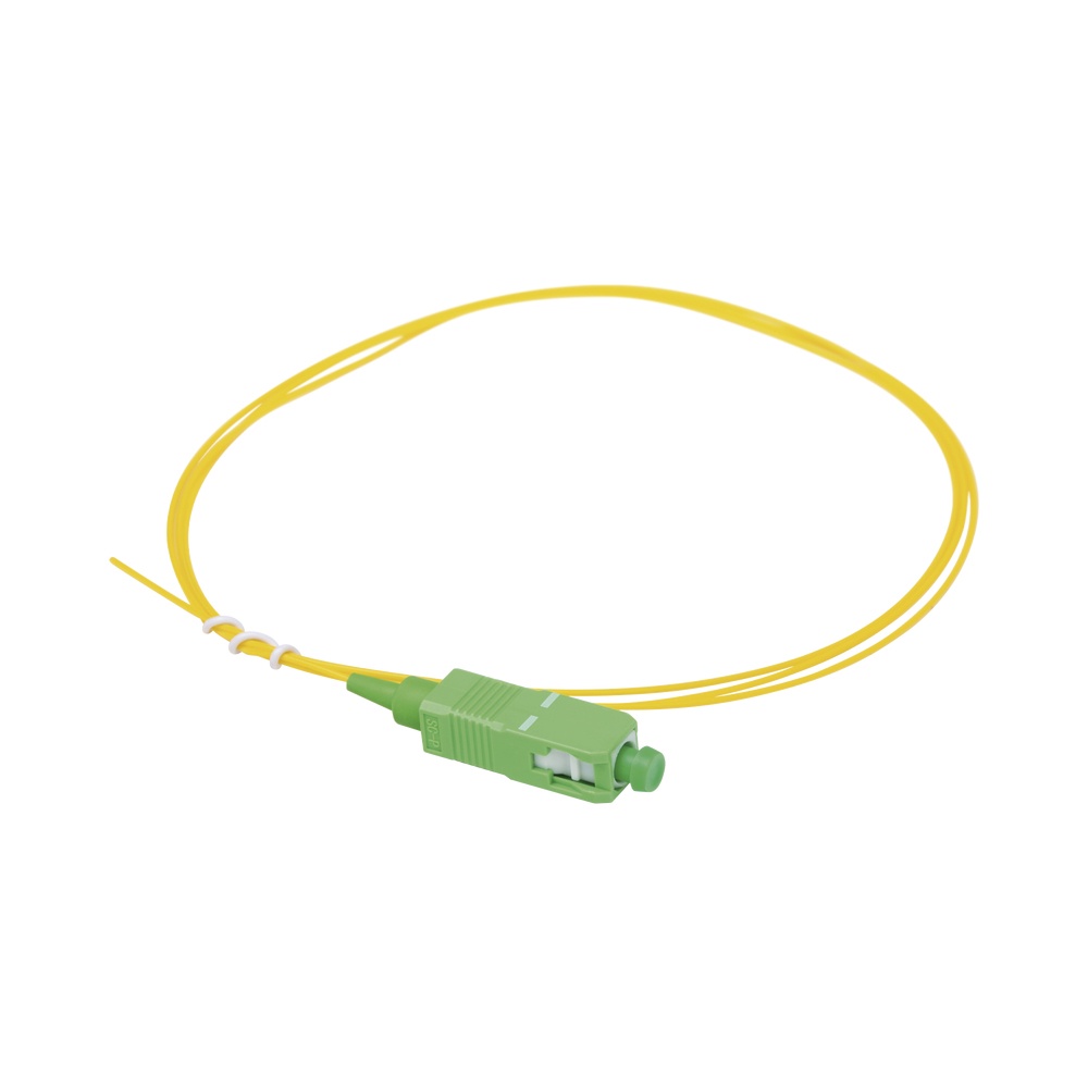 Pigtail de fibra óptica monomodo sc/apc, simplex de 1 metro