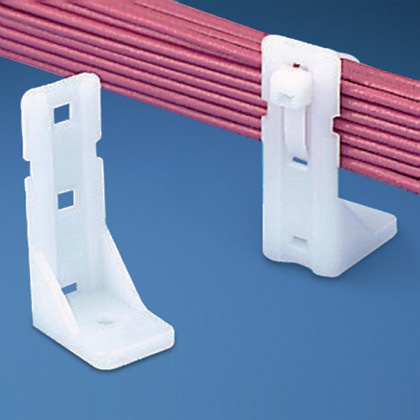 Soporte pan-post de nylon 6.6, para fijación de cables con cinchos, uso interior, color natural, 1 pieza