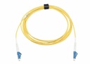 Jumper de fibra óptica monomodo (os2), xglo, riser, lc/upc-lc/upc simplex, onfr, color amarillo, 3 metros