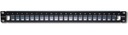 Patch panel tera-max blindado de 24 puertos, modular, plano, color negro, 1ur