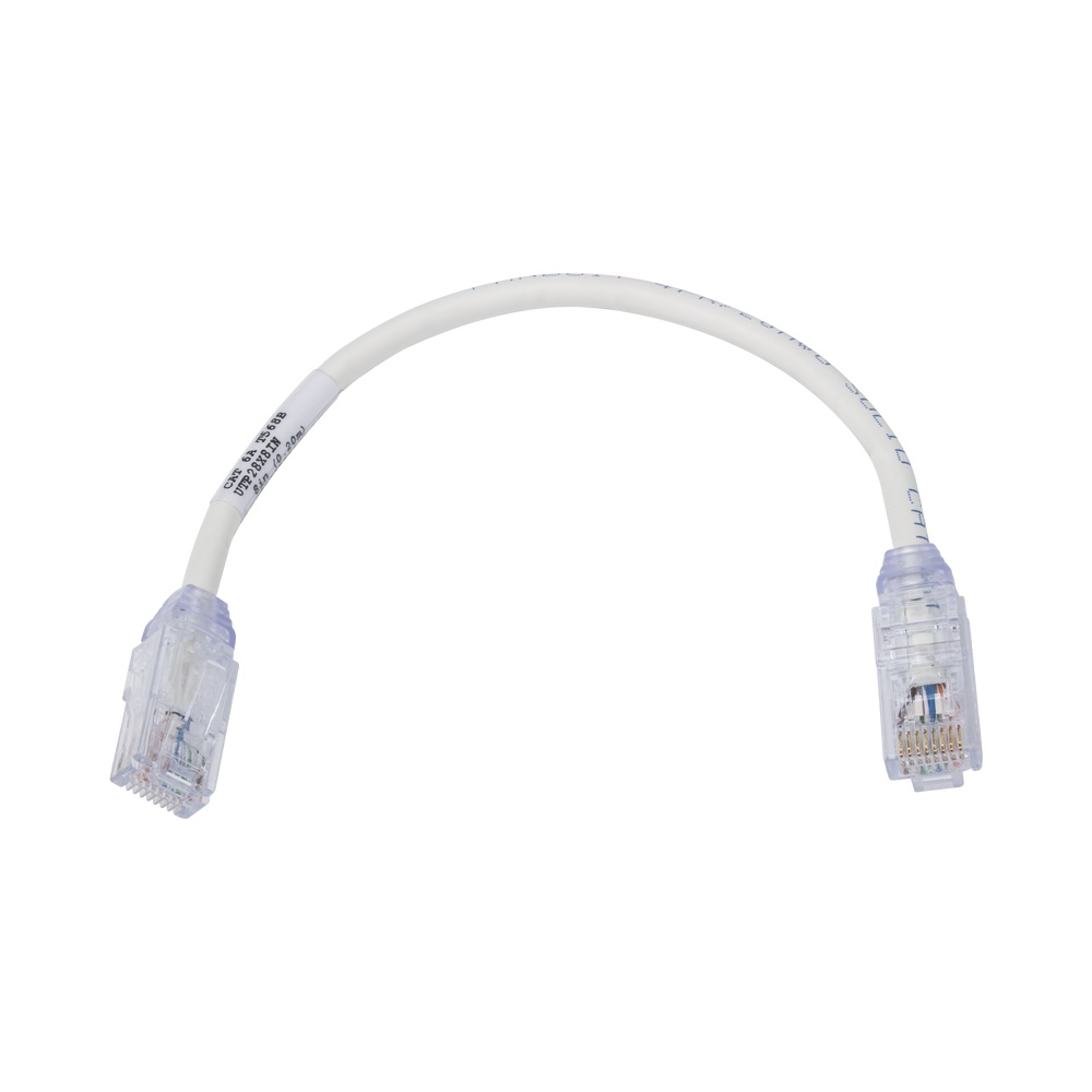 Cable de Parcheo UTP Cat6a diámetro reducido (28 awg), cm/lszh Color Blanco mate 20.3cm
