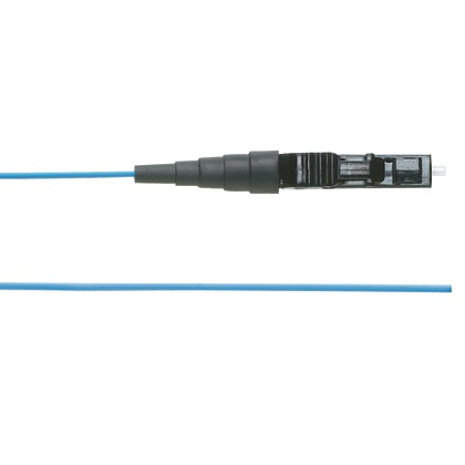 Pigtail de fibra óptica lc simplex, multimodo om3 50/125, 900um, color aqua, 2 metros