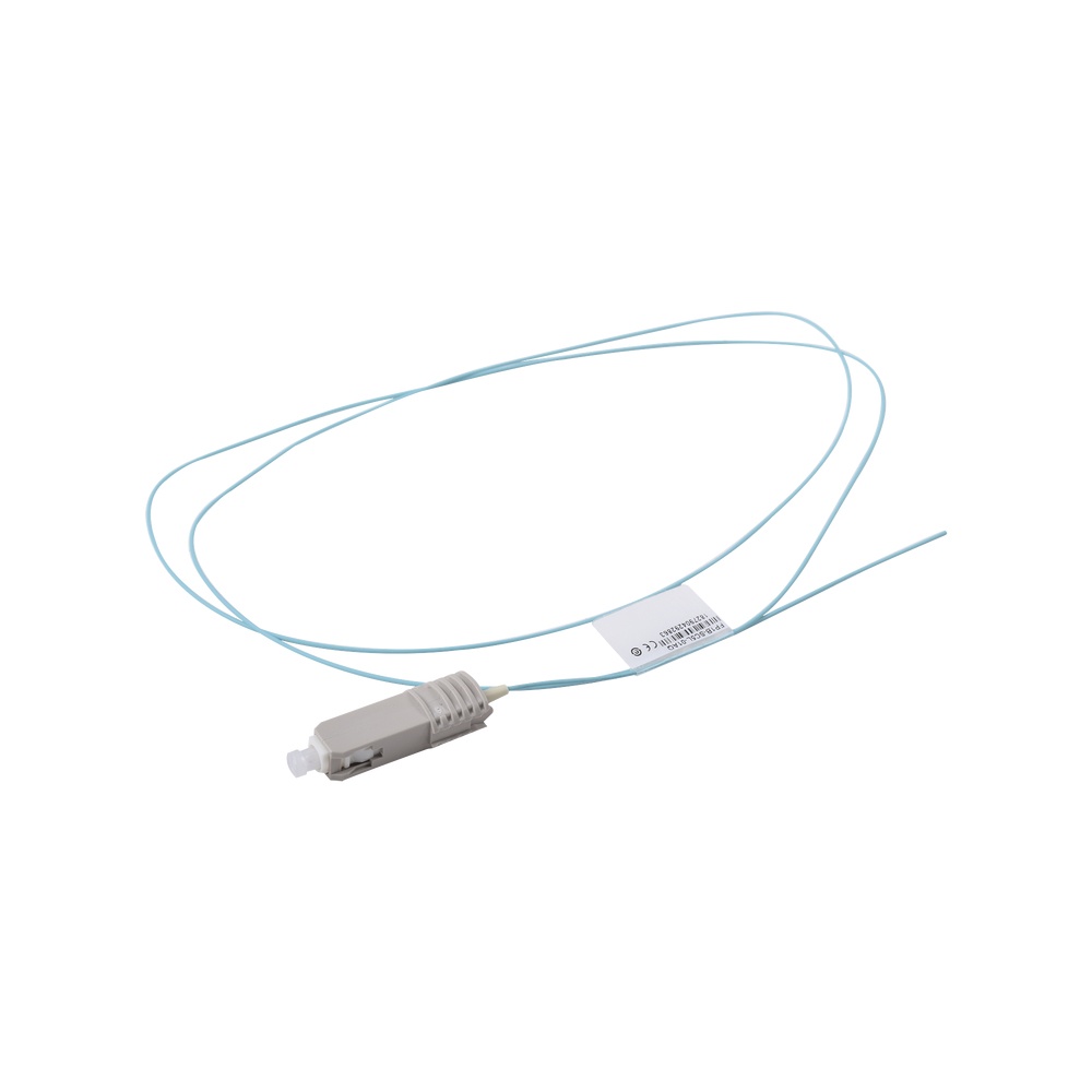 Pigtail de fibra óptica sc simplex, multimodo om3 xglo 50/125, ofnr, color aqua, 1 metro