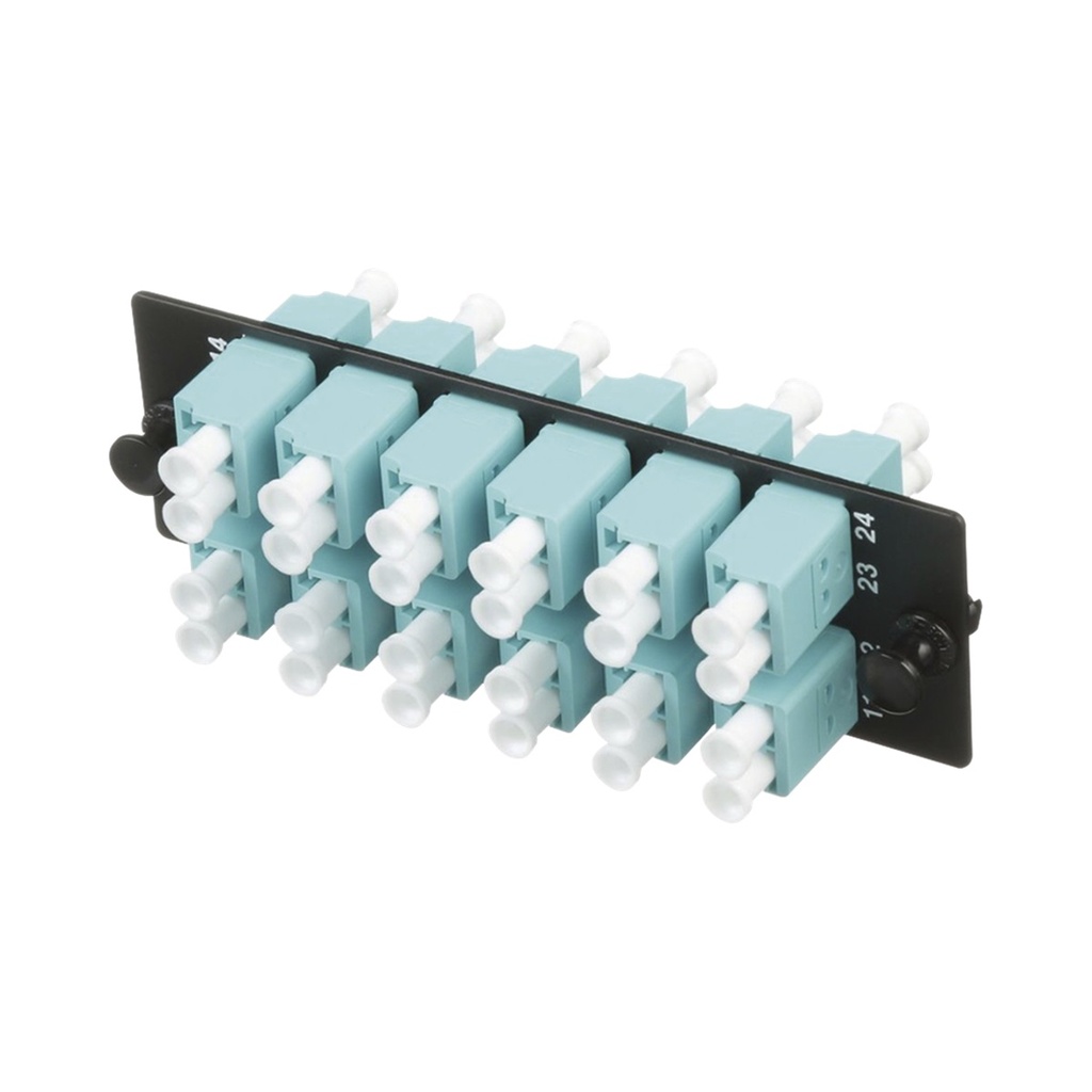 Panel De 12 Adaptadores De Fibra Óptica LC Panduit 10Gig Dúplex Multimodo