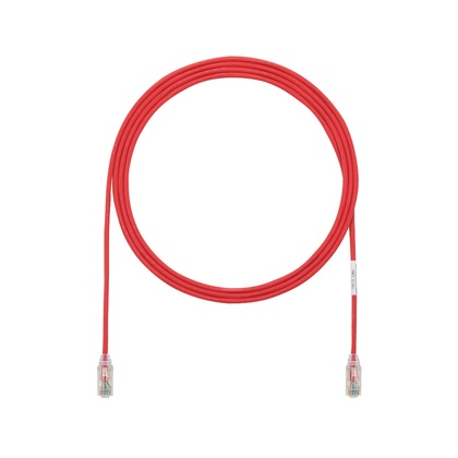 Cable de parcheo tx6, utp cat6, diámetro reducido (28awg), color rojo, 3ft 