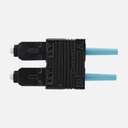 Jumper de fibra optica multimodo 50/125 om3, sc-sc duplex, ofnr (riser), color aqua, 2 metros