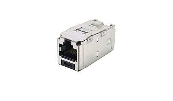 Conector jack rj45 blindado, estilo tg, mini-com, categoría 6, de 8 posiciones y 8 cables, color negro