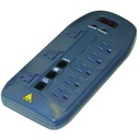 Dispositivo de proteccion contra sobretensiones de 8 salidas de 120 vca y telco, hasta 6 transformadores, control de acceso, sis