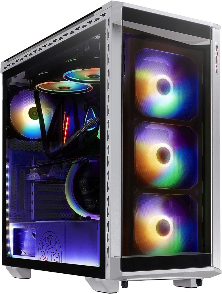 XPG Battlecrusier, Gabinete Gamer Media Torre, Incluye Ventiladores con Luz ARGB, Hecho de Acero con Páneles de Cristal, Color Blanco (Modelo: BATTLECRUSIER-WHCWW)