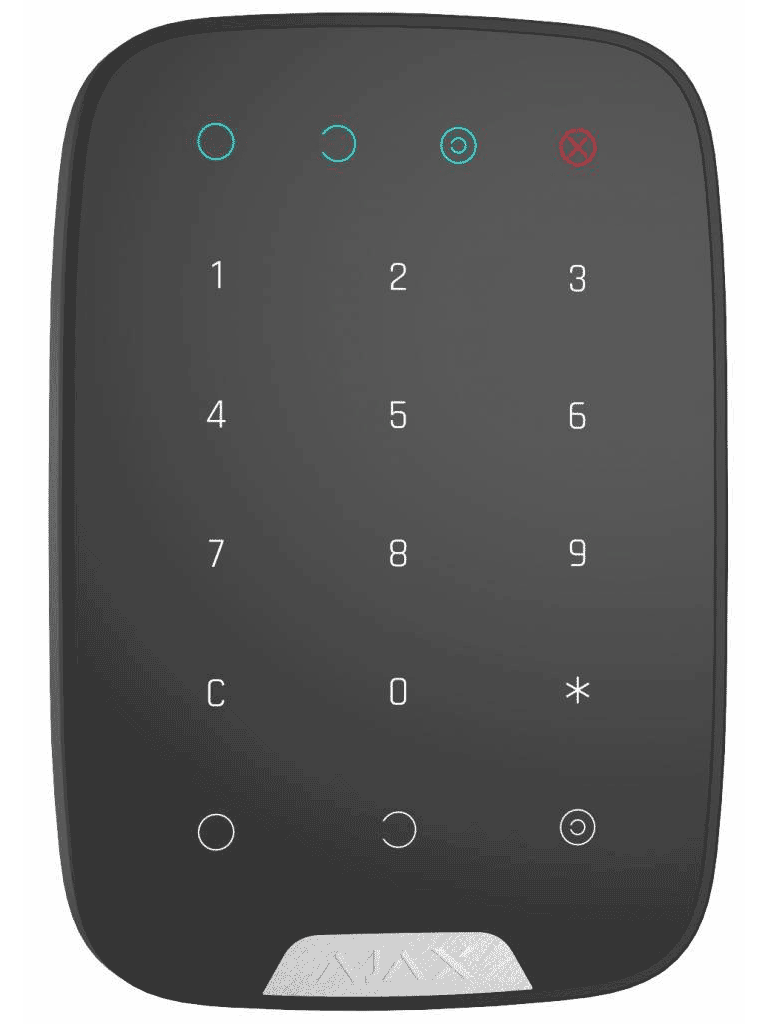 Ajax keypad b - teclado táctil inalámbrico con soporte de pared. color negro