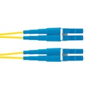 Jumper de fibra optica monomodo 9/125 os2, lc-lc duplex, ofnr (riser), color amarillo, 10 metros