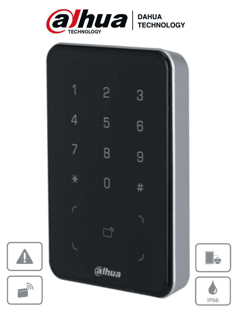 Dahua dhi-asr2101a-d - lectora de tarjetas id con teclado para panel de control de acceso/ uso exterior/ soporta comunicación wi