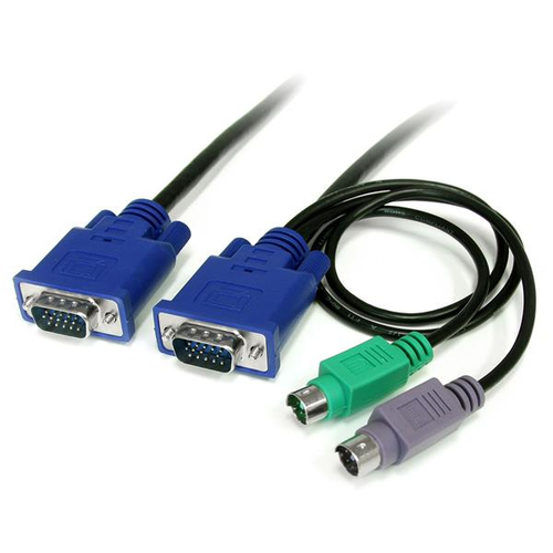Cable kvm 1.8m ultra delgado vga ps2 hd15 macho a macho .