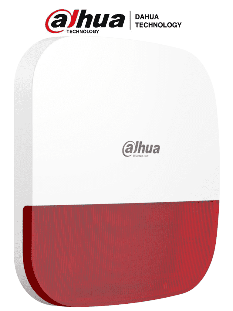 Dahua dhi-ara13-w2 - sirena inalámbrica para exterior con estrobo /  110db / múltiples sonidos de alarma / ip65 / función salto 