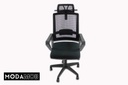 Silla gerencial modamob, modelo iris, negro, respaldo/cabecera de maya, 5 llantas, elevacion/disminucion de altura, reposabrazos