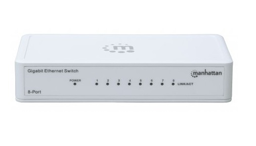 Switch Manhattan Gigabit Ethernet 560702, 8 Puertos 10/100/1000Mbps, 16 Gbit/s, 2048 Entradas