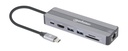 Manhattan Docking Station 153928 USB C, 2x USB 3.2, 1x USB C, 1x HDMI, SD/MicroSD, Plata