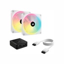 Ventilador gabinete corsair co-9051008-ww icue link qx140 rgb 2 fan 140mm domo magnetico blanco