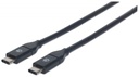 Cable usb tipo c manhattan m-m 50 cm negro v3.1 gen2 354899