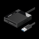 Lector de Tarjetas USB-A 3.0 a CompactFlash (CF)/ MemoryStick (MS)/ TransFlash (TF)/ SecureDigital (SD) | 4 en 1 |