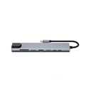 Urban Balance Docking Station UB81 para MacBook, 2x USB 3.0, 2x USB-C, 2x HDMI, 1x SD, 1x MicroSD, Gris