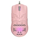 Mouse game factor mog601 ultralight rgb sensor pmw3389 16000 dpi 7 botones clic láser color rosa