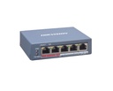 Switch gigabit  poe+ / monitoreable / 4 puertos 10/100 mbps poe+ / 1 puerto 10/100 mbps uplink / modo estendido hasta 300 metros /  45 w
