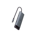 Adaptador hub 6 en 1, 1 puerto usb-c entrada, 1 puerto hdmi 4k, 1 puerto ethernet gigabit, 1 puerto usb-c y 2 puertos usb-a