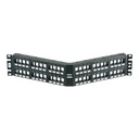 Panel de parcheo modular keystone (sin conectores), angulado, de 48 puertos, 2ur