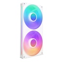 NZXT F280 RGB Core Marco de 280 mm con 2 ventiladores de 140 mm y 8 LED RGB cada uno. Control de velocidad e iluminación, alta presión estática y flujo de aire, rodamiento fluido, color blanco