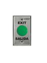 Sec sd7201gcpe1q - placa con botón para presionar de color verde de salida. "exit" y "salida," spdt