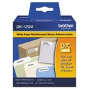 Etiquetas brother dk1204 precortadas texto negro sobre cinta blanca 17mmx54.3mm 400 etiquetas 