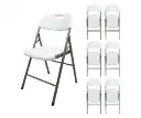 Caja de 6 sillas blancas plegables reforzadas modamob, 52cm largo, 47.5cm ancho, 85cm alto, diametro tubo 25mm, calibre 1mm