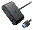 Hub usb-a 3.0 4 en 1 | 4 puertos usb-a 3.0 (5gbps) | entrada usb-c (pd 5v2a) | cable de 1 metro | indicador led | ideal para transferencia de datos | entrada usb-c para alimentar equipos de mayor consumo | color negro.