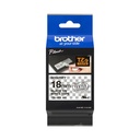 Cinta brother tzese4g laminada texto negro sobre fondo blanco 18mmx8m